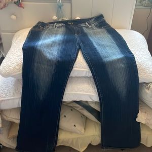 Baby phat distressed and detailed jeans